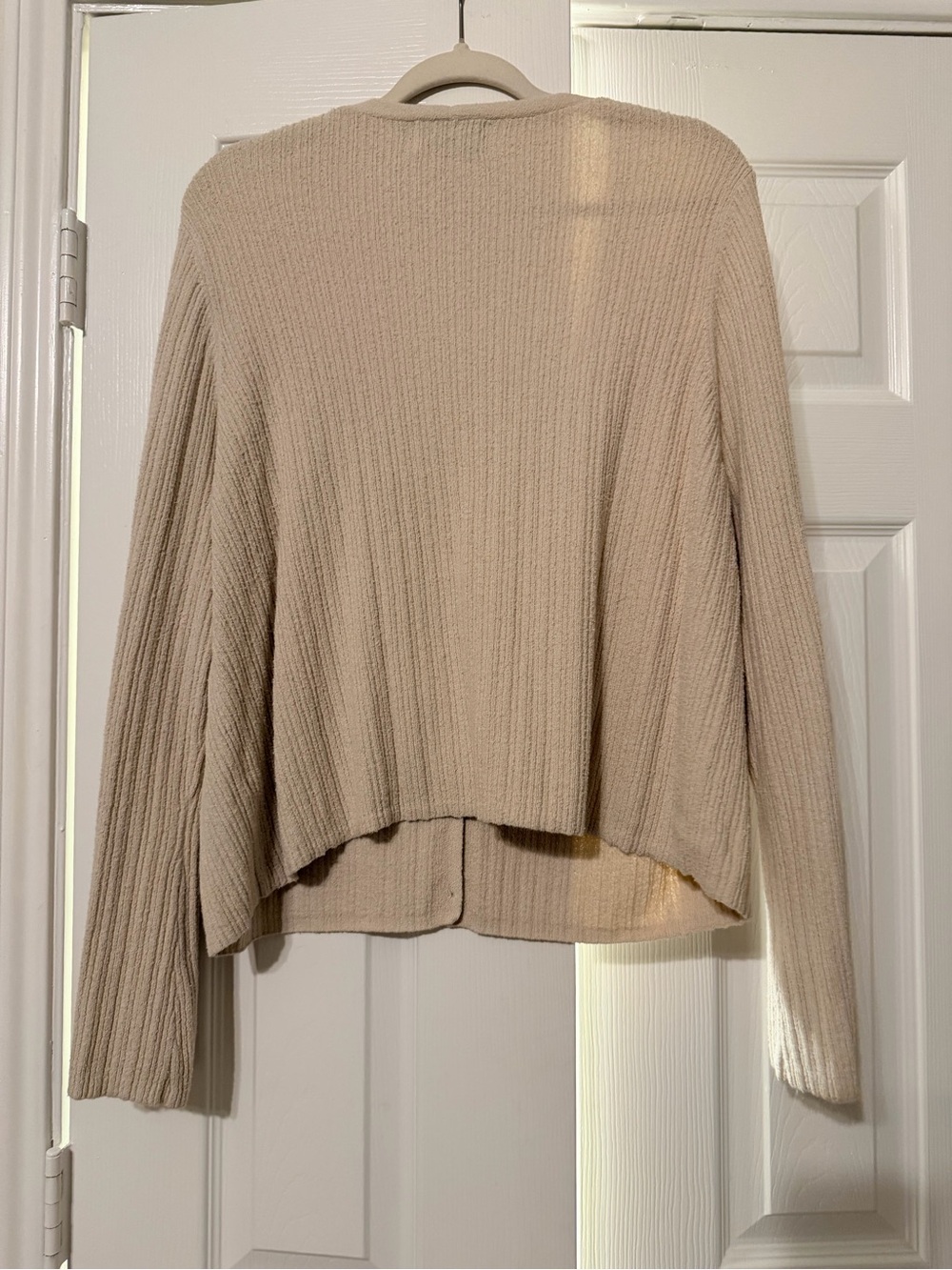 Old Navy Women's Ribbed V-Neck Button Cardigan in Light Beige - Picture 2 of 3